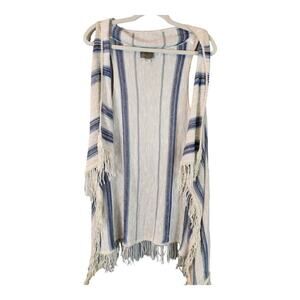 Sweet n Sinful sz small bohemian sweater sleeveless cream & blue striped Hippie